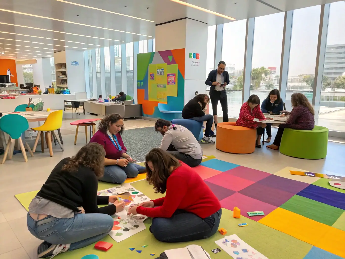 A diverse group of participants engaged in a workshop, learning new skills and strategies for personal growth and resilience.