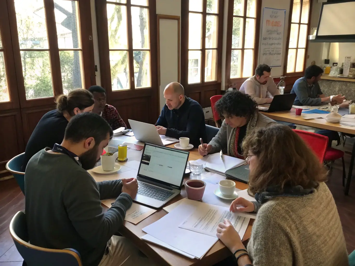 A vibrant image of participants engaged in a workshop focused on personal development and resilience, showcasing interactive activities and group discussions.